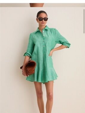 Tuckernuck Callahan Linen Shirt Dress- green